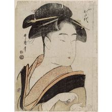 Kitagawa Utamaro: Otayo of the Fujiya, from an untitled series of famous beauties of Edo - Museum of Fine Arts