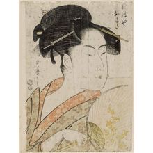 喜多川歌麿: Naniwaya Okita, from an untitled series of famous beauties of Edo - ボストン美術館