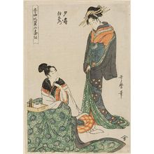 喜多川歌麿: Yûgiri and Izaemon, from the series Musical Program of True Love (Ongyoku hiyoku no bangumi) - ボストン美術館