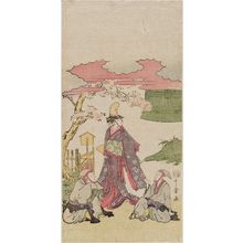 Kitagawa Utamaro: Shirabyôshi Dancer and Two Priests, from the Play Musume Dôjô-ji - Museum of Fine Arts