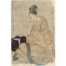 Kitagawa Utamaro: Needlework, from the series Women's Handicrafts: Models of Dexterity (Fujin tewaza ayatsuri kagami) - Museum of Fine Arts