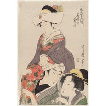 Kitagawa Utamaro: Visiting a Shrine in the Eleventh Month (Shimotsuki no kamimôde), from the series Fashionable Amusements of the Four Seasons (Fûryû shiki no asobi) - Museum of Fine Arts