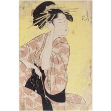Kitagawa Utamaro: A Flower of the Ôgiya (Ôgiya uchi Hana) [=Hanaôgi], from the series Array of Supreme Beauties of the Present Day (Tôji zensei bijin-zoroe) - Museum of Fine Arts