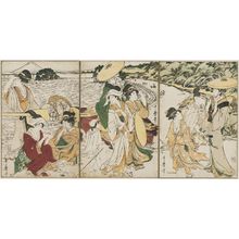 Kitagawa Utamaro: Travellers on the Beach at Enoshima - Museum of Fine Arts