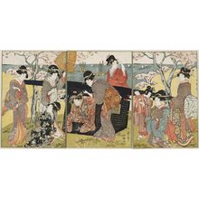 Kitagawa Utamaro: Cherry-blossom Viewing at Goten-yama - Museum of Fine Arts