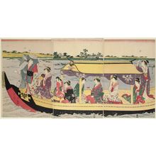 Hosoda Eishi: Party of Ladies in a Pleasure Boat - Museum of Fine Arts