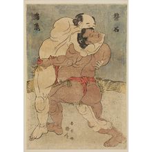 勝川春英: Wrestlers Banjaku and Narutaki - ボストン美術館
