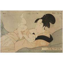 Kitagawa Utamaro: Hour of the Rat: The Mistress (Ne no koku, mekake), from the series Customs of Beauties around the Clock (Fûzoku bijin tokei) - Museum of Fine Arts