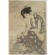 Kitagawa Utamaro: Mother Peeling Fruit While Child Watches - Museum of Fine Arts