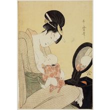 Kitagawa Utamaro: Mother Nursing Child before Mirror - Museum of Fine Arts