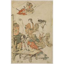 Kitagawa Utamaro: Takechi Jûbei, His Wife Teruko and Son Jûjirô, from an untitled series of warriors - Museum of Fine Arts