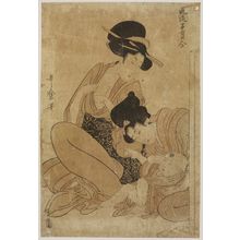 Kitagawa Utamaro: About to Breastfeed, from the series Elegant Comparisons of Little Treasures (Fûryû kodakara awase) - Museum of Fine Arts