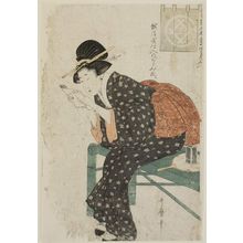 Kitagawa Utamaro: Suited to Crepes Stocked by Echigoya (Echigoya shi-ire no chijimi muki), from the series Summer Outfits: Beauties of Today (Natsu ishô tôsei bijin) - Museum of Fine Arts