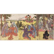 歌川国満: Parody of the Story of Ushiwakamaru (Yoshitsune) Learning Swordplay from the Tengu of Kurama - ボストン美術館