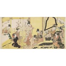 Utagawa Toyohiro: Women Making an Oshi-e Picture - Museum of Fine Arts