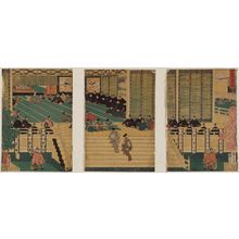 Utagawa Hiroshige II: Lord Yoritomo Goes to Court (Yoritomo kô sandai no zu) - Museum of Fine Arts