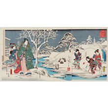 歌川国貞: Eastern Genji: The Garden in Snow (Azuma Genji yuki no niwa) - ボストン美術館