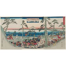 Utagawa Hiroshige: The Rise and Fall of the Minamoto and Taira Clans: The Battle of Awazu Plain (Genpei seisuiki Awazu-hara kassen) - Museum of Fine Arts