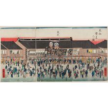 歌川広重: The Morita Theater, from the series Pictures of Prosperity in the Eastern Capital (Tôto han'ei no zu) - ボストン美術館