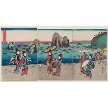 Utagawa Hiroshige: View of Futamigaura (Futamigaura no zu), from the series Famous Places in Ise (Ise meisho) - Museum of Fine Arts