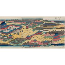 Utagawa Hiroshige: Complete View of Tôei-zan Temple in Ueno (Ueno Tôei-zan zenzu), from the series Famous Places in the Eastern Capital (Tôto meisho) - Museum of Fine Arts