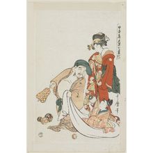 Kitagawa Utamaro: Daikoku Imitating Hotei, from the series Seven Transformations of Daikoku in the Year of the Wood Rat (Kinoe-ne toshi Daikoku shichi henge) - Museum of Fine Arts