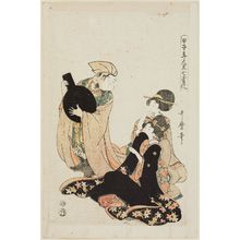 Kitagawa Utamaro: Daikoku Imitating Benzaiten, from the series Seven Transformations of Daikoku in the Year of the Wood Rat (Kinoe-ne toshi Daikoku shichi henge) - Museum of Fine Arts