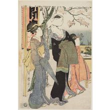 Japanese Print "Visit to a Special Display of Treasures at the Kameidô Shrine" by Kitagawa Utamaro, 喜多川歌麿 (Kitagawa Utamaro I)