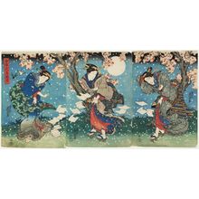 渓斉英泉: Birds and Flowers, Wind and Moon, in the Modern Style (Imayô kachô fûgetsu) - ボストン美術館