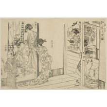 Japanese Print "Party for the Intimate Customer (Irokyaku no zashiki), from the book Seirô ehon nenjû gyôji (Picturebook of Annual Events in the Yoshiwara)" by Kitagawa Utamaro, 喜多川歌麿 (Kitagawa Utamaro I)