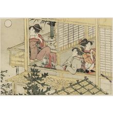 Kitagawa Utamaro: Moon-viewing Party, from Vol. 2 of the book Ehon shiki no hana (Flowers of the Four Seasons) - Museum of Fine Arts