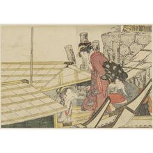 Kitagawa Utamaro: Embarking in Pleasure Boats in Summer, from Vol. 1 of the book Ehon shiki no hana (Flowers of the Four Seasons) - Museum of Fine Arts