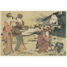 喜多川歌麿: Gathering Spring Herbs, from Vol. 1 of the book Ehon shiki no hana (Flowers of the Four Seasons) - ボストン美術館