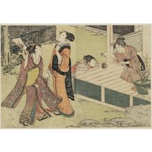 喜多川歌麿: Girls Playing New Year Games, from Vol. 1 of the book Ehon shiki no hana (Flowers of the Four Seasons) - ボストン美術館