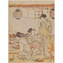 Torii Kiyonaga: Nakazu [=Nakasu], from the series Ten Views of Teahouses (Chamise jikkei) - Museum of Fine Arts