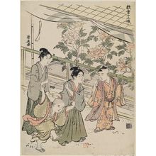 Torii Kiyonaga: A Peony Exhibit, from the series Children at Play in the Twelve Months (Gidô jûni gatsu) - Museum of Fine Arts