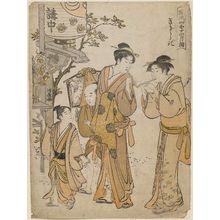 鳥居清長: The Second Month (Kisaragi), from the series Fashionable Monthly Pilgrimages in the Four Seasons (Fûryû shiki no tsuki môde) - ボストン美術館