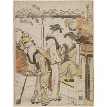 鳥居清長: Kinryûzan, from the series Ten Views of Teashops (Chamise jikkei) - ボストン美術館