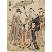 Torii Kiyonaga: Taking a Little Girl to Visit a Shrine, from the series Mirror of Women's Customs (Onna fûzoku masu kagami) - Museum of Fine Arts