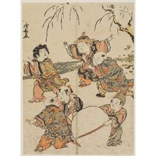 Torii Kiyonaga: Chinese Boys Playing in Snow, from an untitled series of Chinese Children (Karako) - Museum of Fine Arts