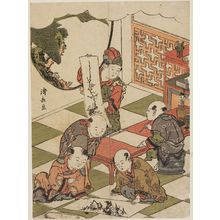 Torii Kiyonaga: Chinese Boys Practicing Painting, from an untitled series of Chinese Children (Karako) - Museum of Fine Arts