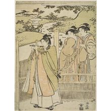 Torii Kiyonaga: A Modern Version of the Story of Ushiwakamaru Serenading Jôruri-hime - Museum of Fine Arts