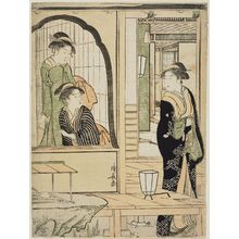 Torii Kiyonaga: A Modern Version of the Story of Ushiwakamaru Serenading Jôruri-hime - Museum of Fine Arts