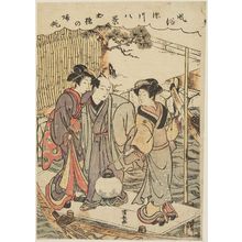 鳥居清長: Returning Sails at Dobashi (Dobashi no kihan), from the series Eight Views of the Customs of Fukagawa (Fûzoku Fukagawa hakkei) - ボストン美術館