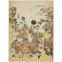 Torii Kiyonaga: Chinese Boys Pulling a Flower Float, from an untitled series of Chinese Children (Karako) - Museum of Fine Arts