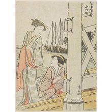 Torii Kiyonaga: Eitai Bridge in Edo (Eitai-bashi), from the series Ten Scenes of Cooling Off in the Three Cities (San-ga-tsu suzumi jikkei) - Museum of Fine Arts