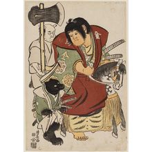 鳥居清長: Kintarô Riding a Hobby Horse - ボストン美術館