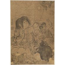 鳥居清長: Kintarô Flying a Small Tengu as a Kite - ボストン美術館