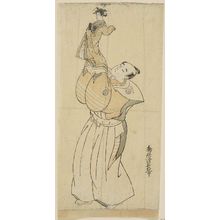 Torii Kiyonaga: Puppet Player Holding a Puppet Dressed as a Courtesan - Museum of Fine Arts