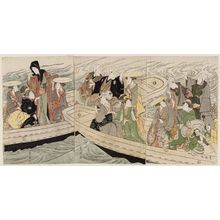 Utagawa Toyokuni I: Actors and Women on Ferryboats - Museum of Fine Arts